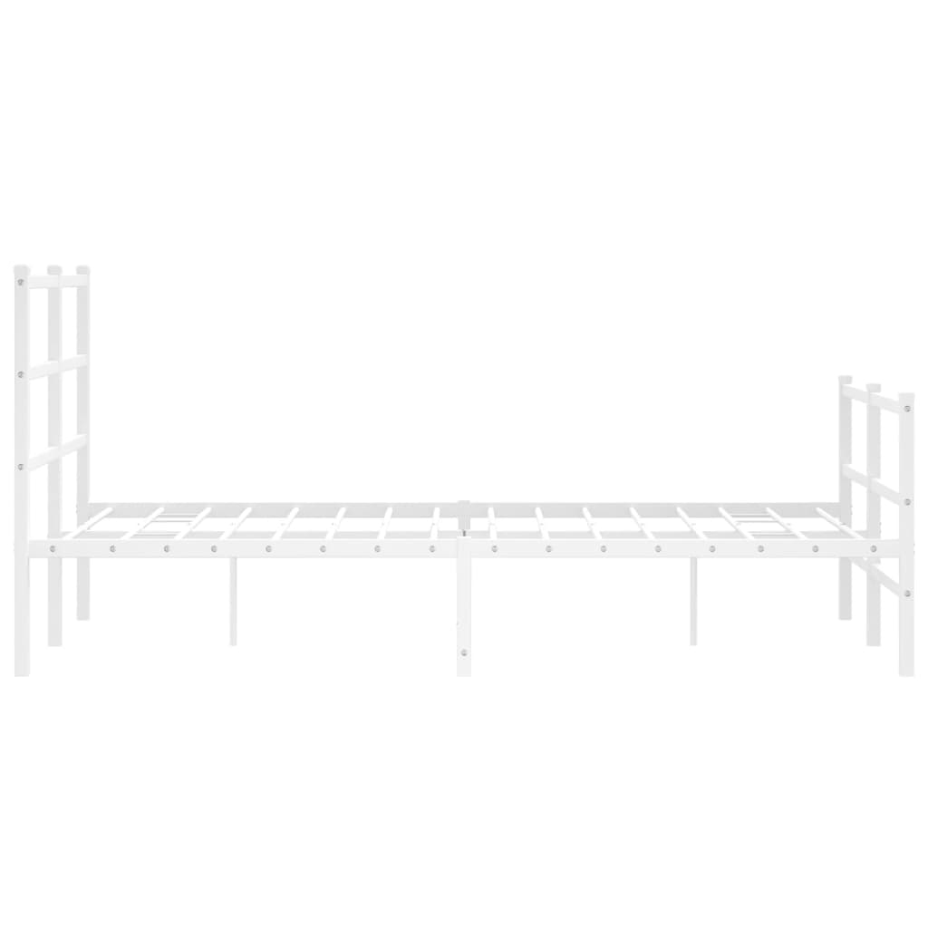 Giroletto con Testiera e Pediera Metallo Bianco 120x190 cm | homemem39