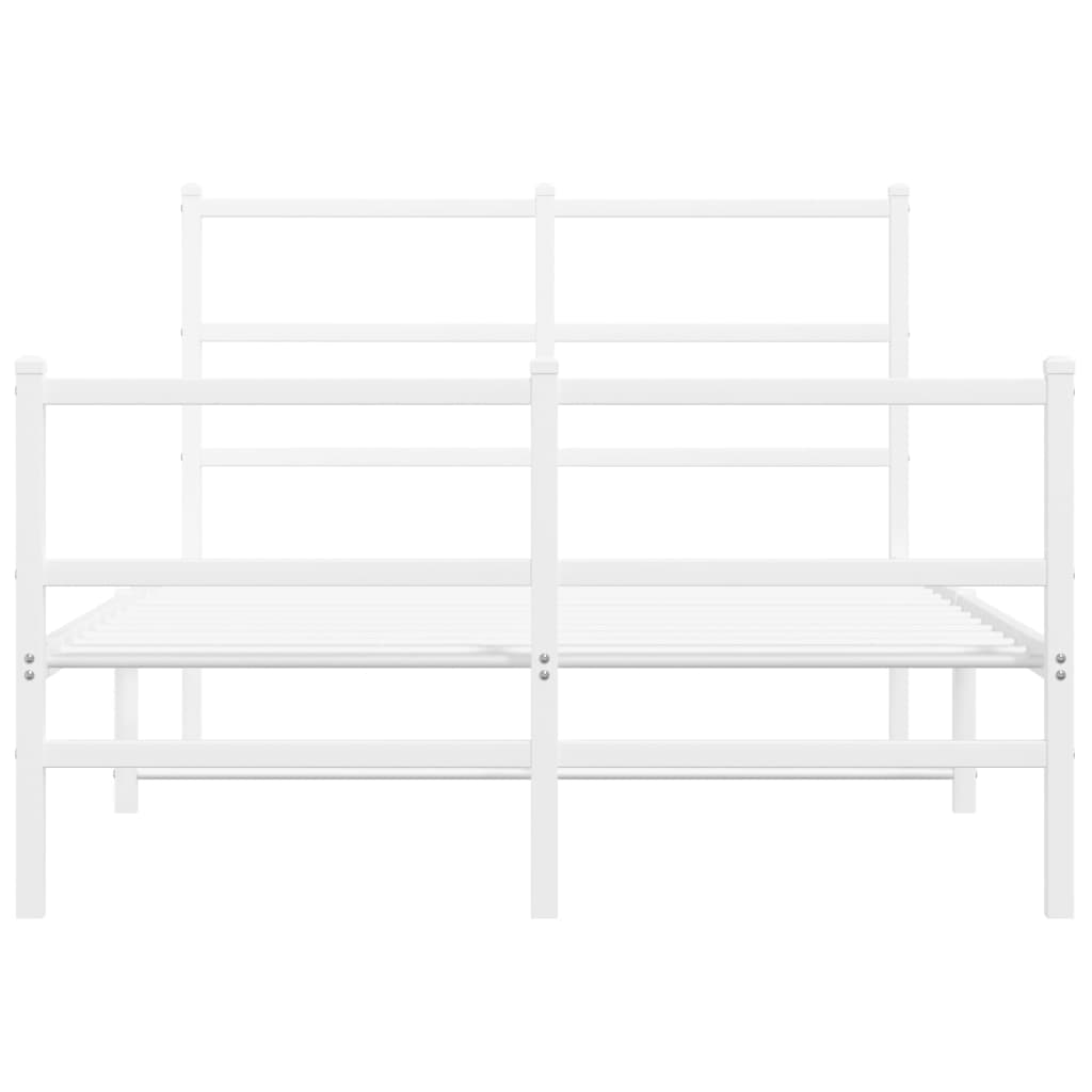 Giroletto con Testiera e Pediera Metallo Bianco 120x200 cm | homemem39