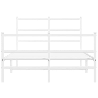 Giroletto con Testiera e Pediera Metallo Bianco 120x200 cm | homemem39
