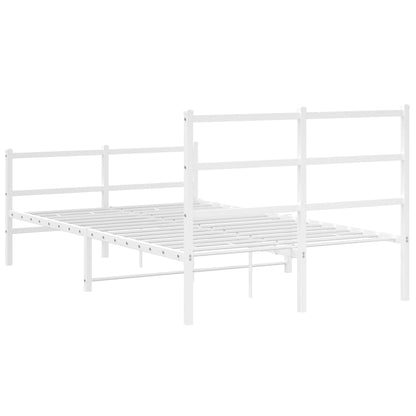 Giroletto con Testiera e Pediera Metallo Bianco 120x200 cm | homemem39