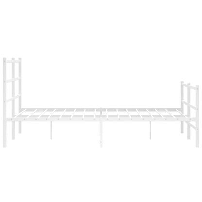 Giroletto con Testiera e Pediera Metallo Bianco 135x190 cm