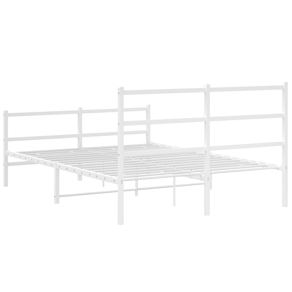 Giroletto con Testiera e Pediera Metallo Bianco 135x190 cm