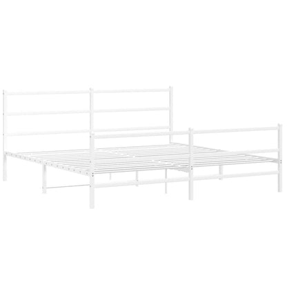 Giroletto con Testiera e Pediera Metallo Bianco 183x213 cm | homemem39