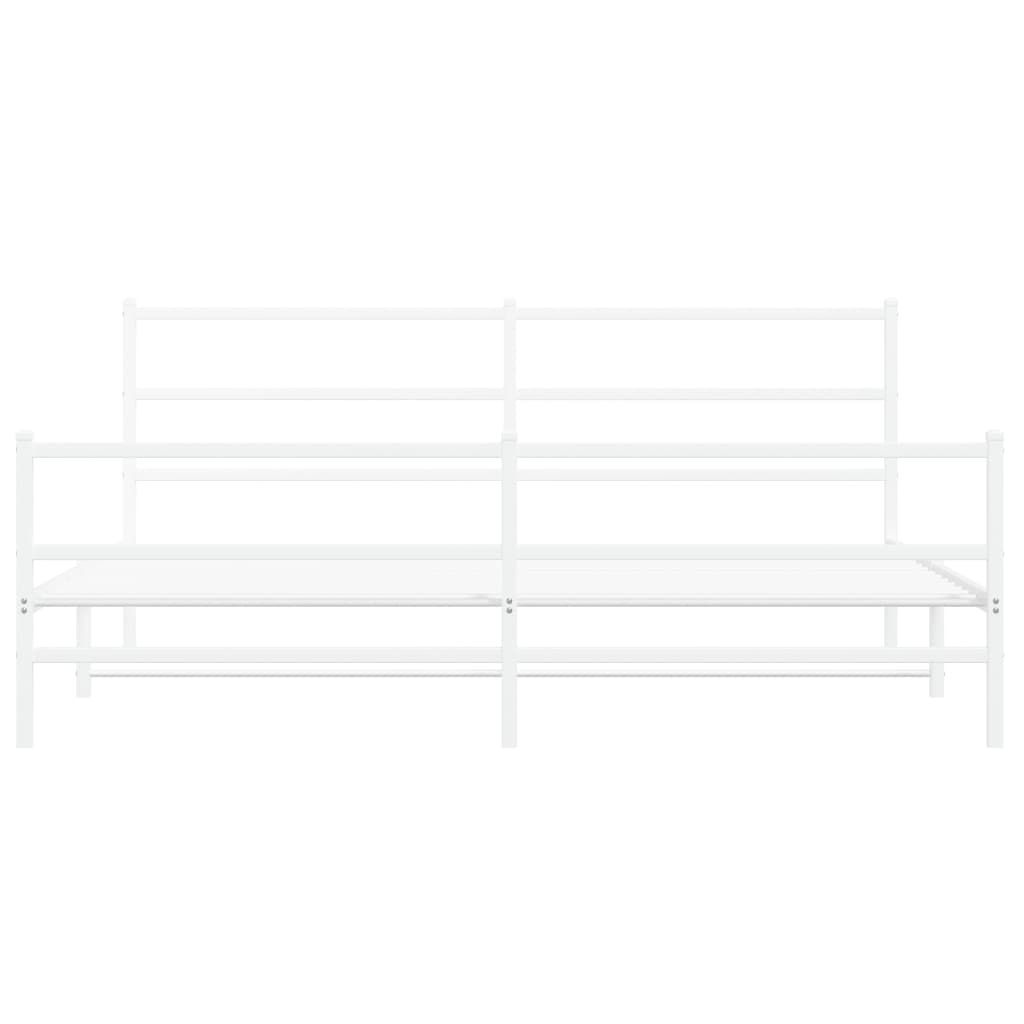 Giroletto con Testiera e Pediera Metallo Bianco 183x213 cm | homemem39