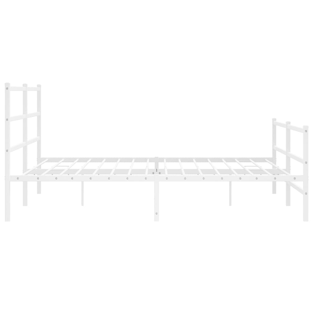 Giroletto con Testiera e Pediera Metallo Bianco 183x213 cm | homemem39