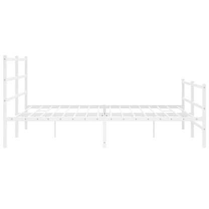 Giroletto con Testiera e Pediera Metallo Bianco 183x213 cm | homemem39
