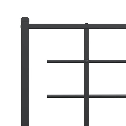 Giroletto con Testiera in Metallo Nero 90x190 cm