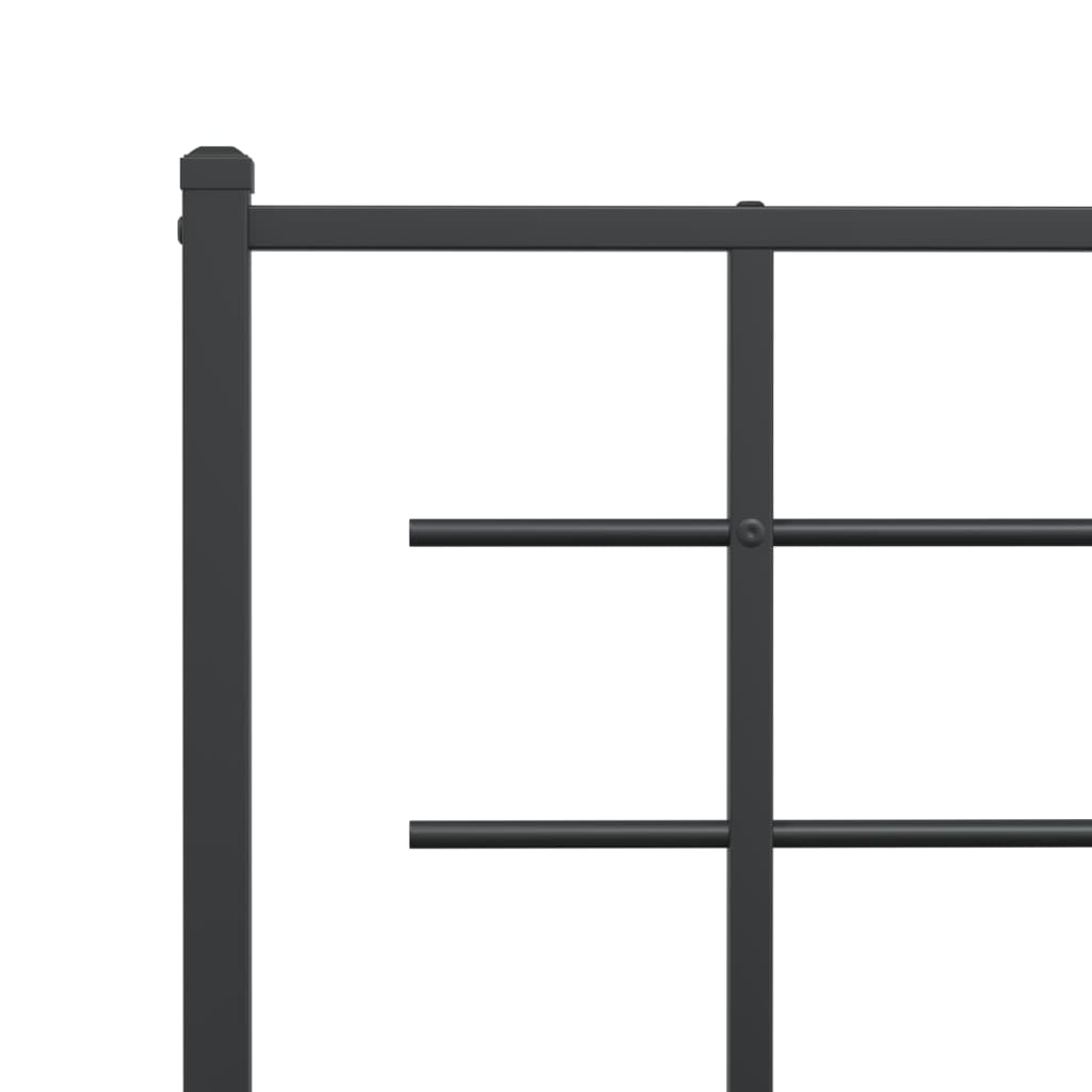 Giroletto con Testiera e Pediera Metallo Nero 75x190 cm
