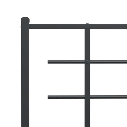 Giroletto con Testiera e Pediera Metallo Nero 140x190 cm