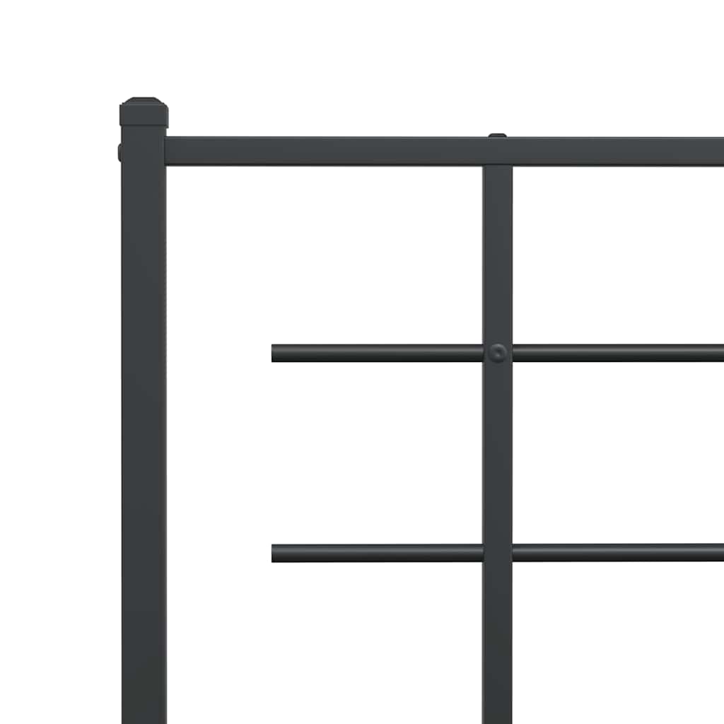 Giroletto con Testiera e Pediera Metallo Nero 193x203 cm