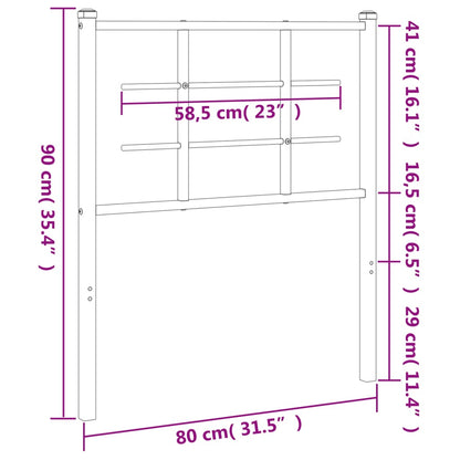 Testiera in Metallo Nero 75 cm