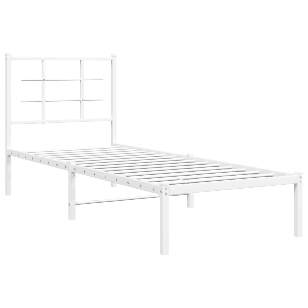 Giroletto senza Materaso con Testiera Metallo Bianco 75x190 cm