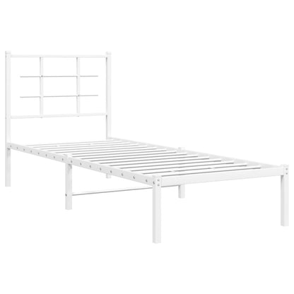 Giroletto senza Materaso con Testiera Metallo Bianco 75x190 cm