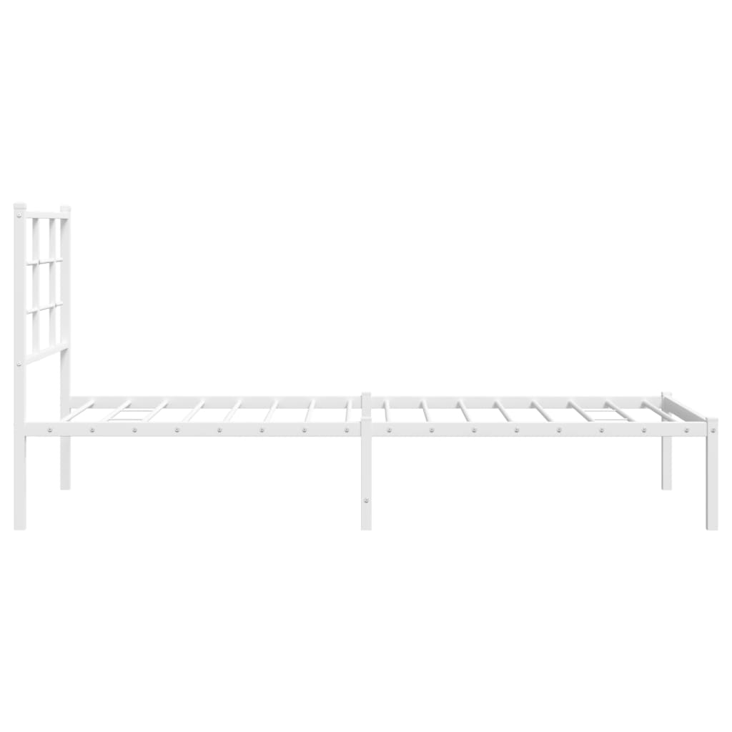 Giroletto senza Materaso con Testiera Metallo Bianco 75x190 cm
