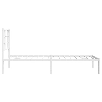Giroletto senza Materaso con Testiera Metallo Bianco 75x190 cm