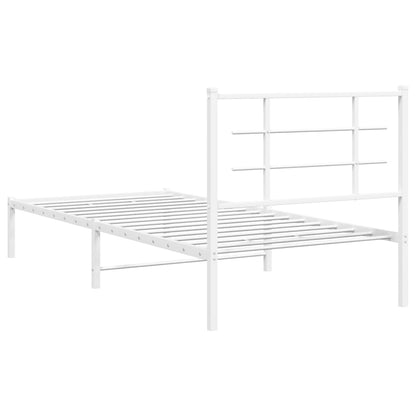 Giroletto con Testiera Metallo Bianco 90x200 cm