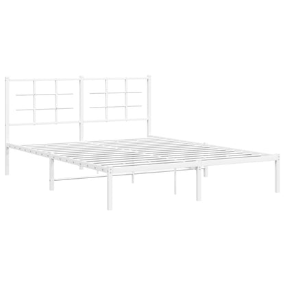 Giroletto con Testiera Metallo Bianco 150x200 cm