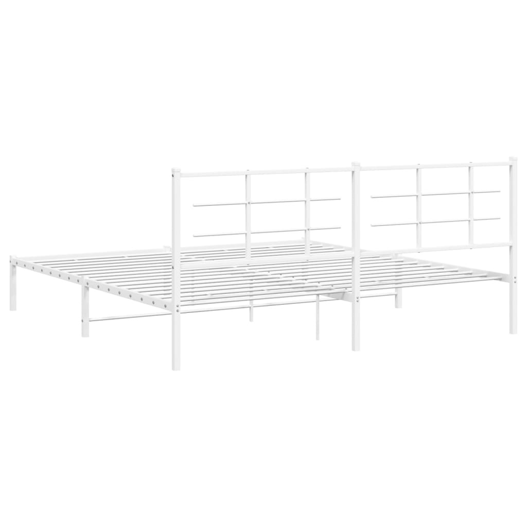 Giroletto con Testiera Metallo Bianco 193x203 cm
