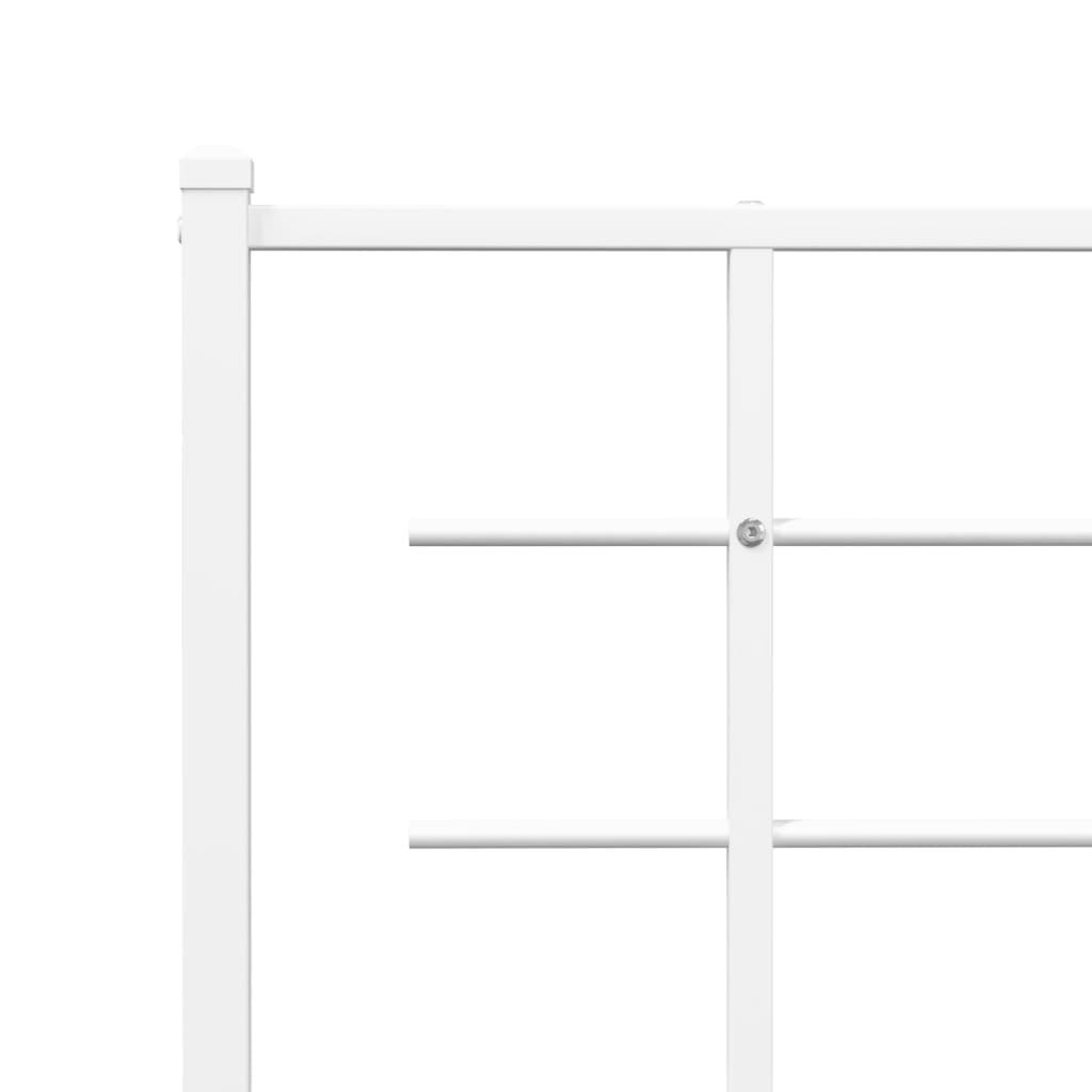 Giroletto con Testiera Metallo Bianco 193x203 cm