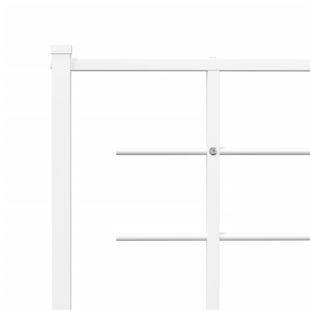 Giroletto con Testiera e Pediera Metallo Bianco 90x190 cm