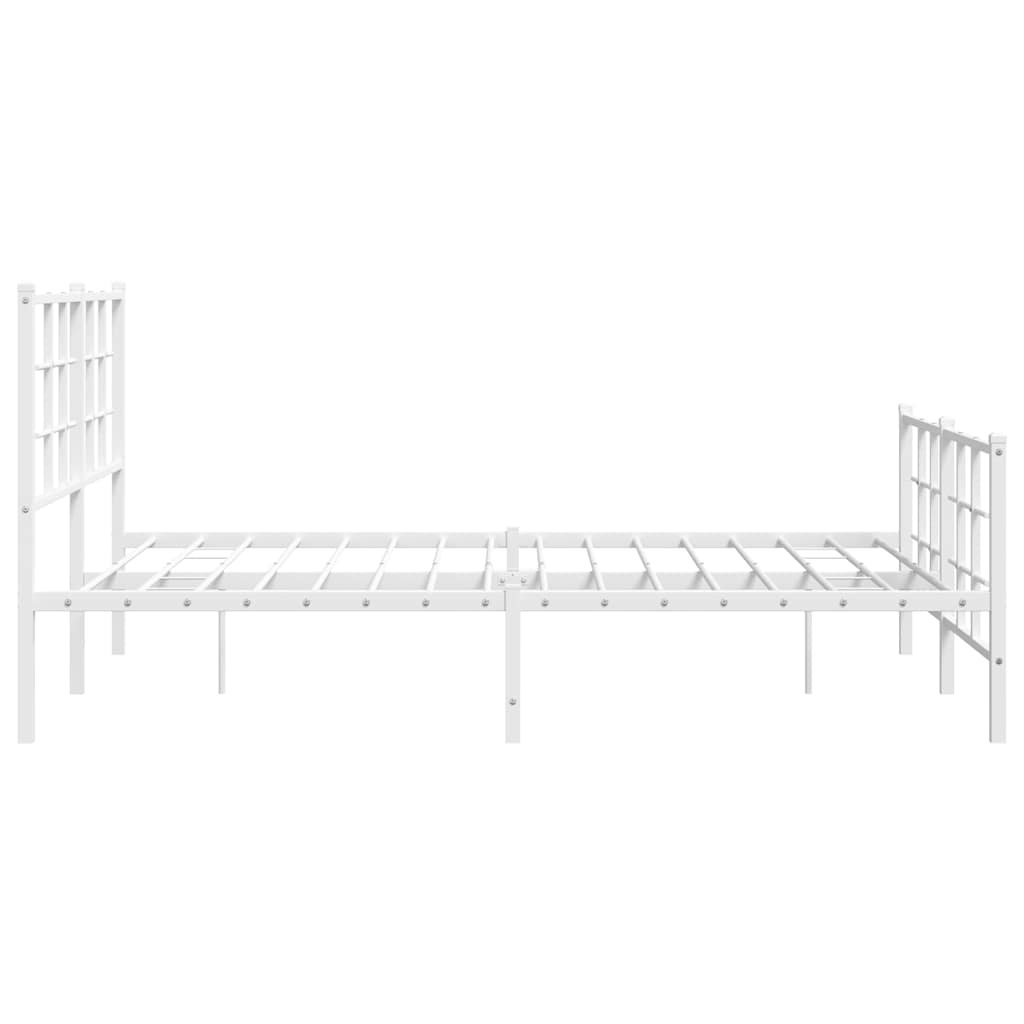 Giroletto con Testiera e Pediera Metallo Bianco 135x190 cm
