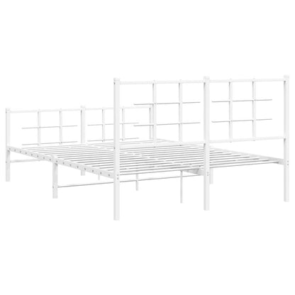 Giroletto con Testiera e Pediera Metallo Bianco 135x190 cm