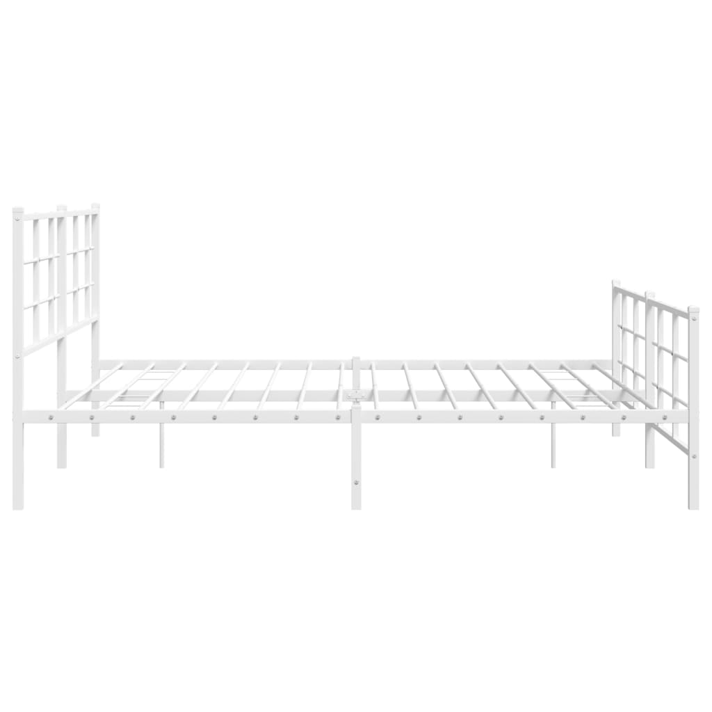 Giroletto con Testiera e Pediera Metallo Bianco 183x213 cm