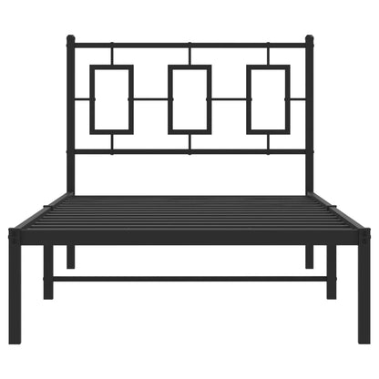 Giroletto con Testiera in Metallo Nero 90x190 cm | homemem39