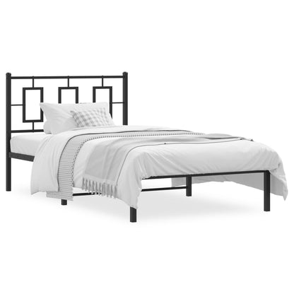Giroletto con Testiera Metallo Nero 100x200 cm | homemem39