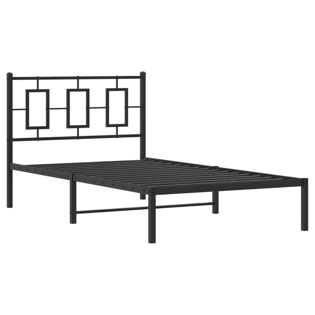 Giroletto con Testiera Metallo Nero 100x200 cm | homemem39