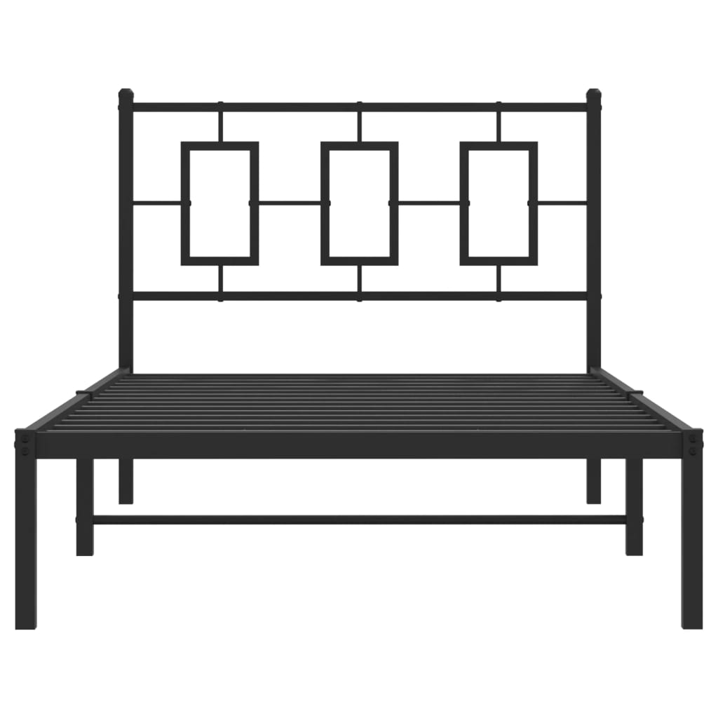 Giroletto con Testiera Metallo Nero 100x200 cm | homemem39