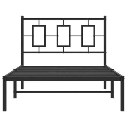Giroletto con Testiera Metallo Nero 100x200 cm | homemem39