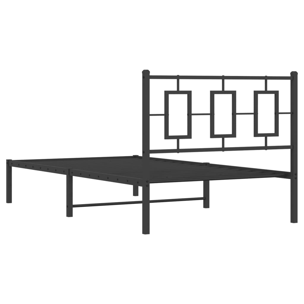 Giroletto con Testiera Metallo Nero 100x200 cm | homemem39
