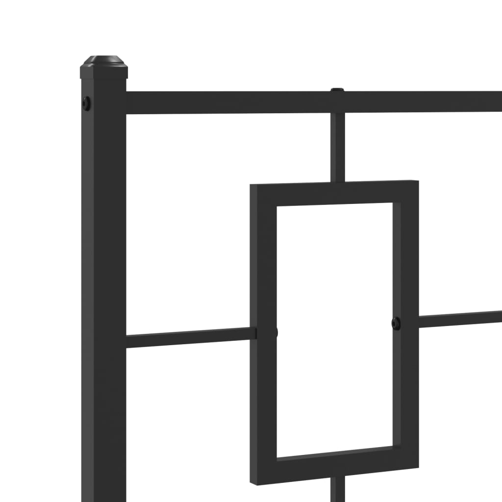 Giroletto con Testiera Metallo Nero 100x200 cm | homemem39