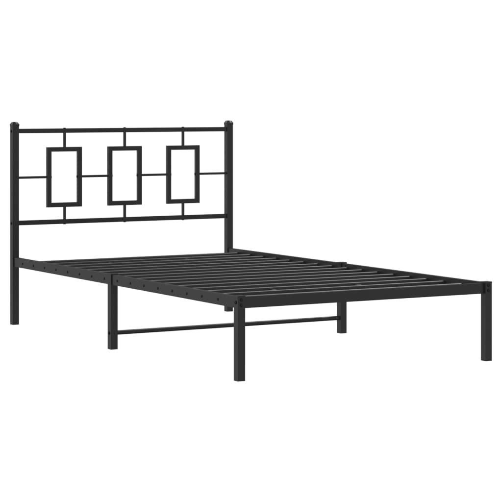 Giroletto con Testiera in Metallo Nero 107x203 cm - homemem39