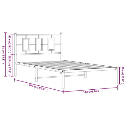 Giroletto con Testiera in Metallo Nero 107x203 cm