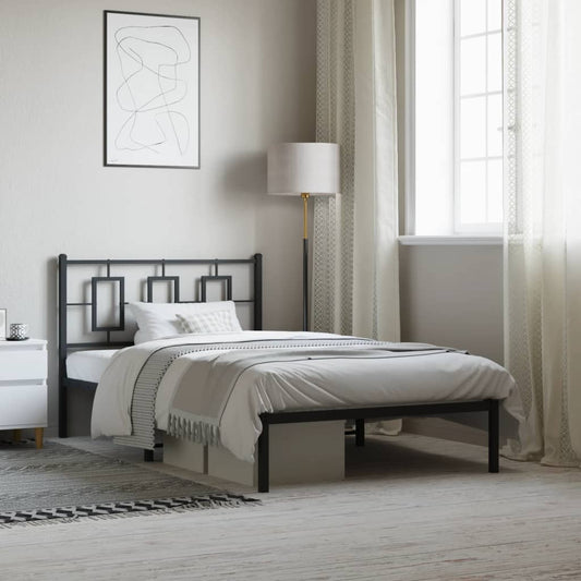 Giroletto con Testiera in Metallo Nero 107x203 cm - homemem39