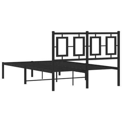 Giroletto con Testiera in Metallo Nero 120x190 cm