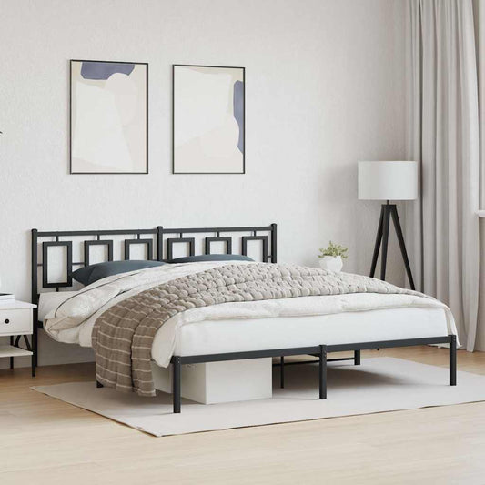 Giroletto con Testiera in Metallo Nero 183x213 cm | homemem39