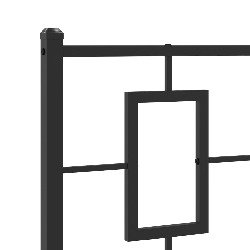 Giroletto con Testiera e Pediera Metallo Nero 75x190 cm | homemem39