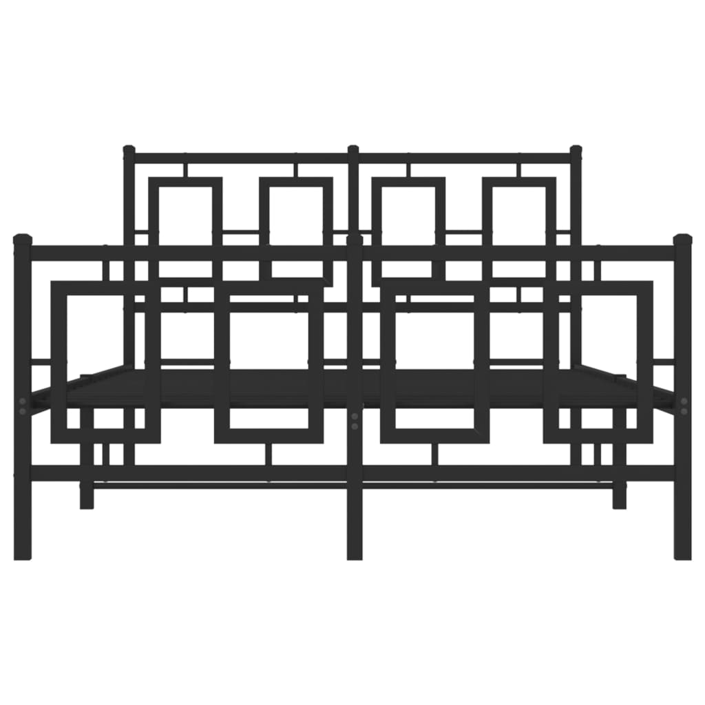 Giroletto con Testiera e Pediera Metallo Nero 120x190 cm - homemem39