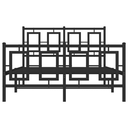 Giroletto con Testiera e Pediera Metallo Nero 120x190 cm - homemem39