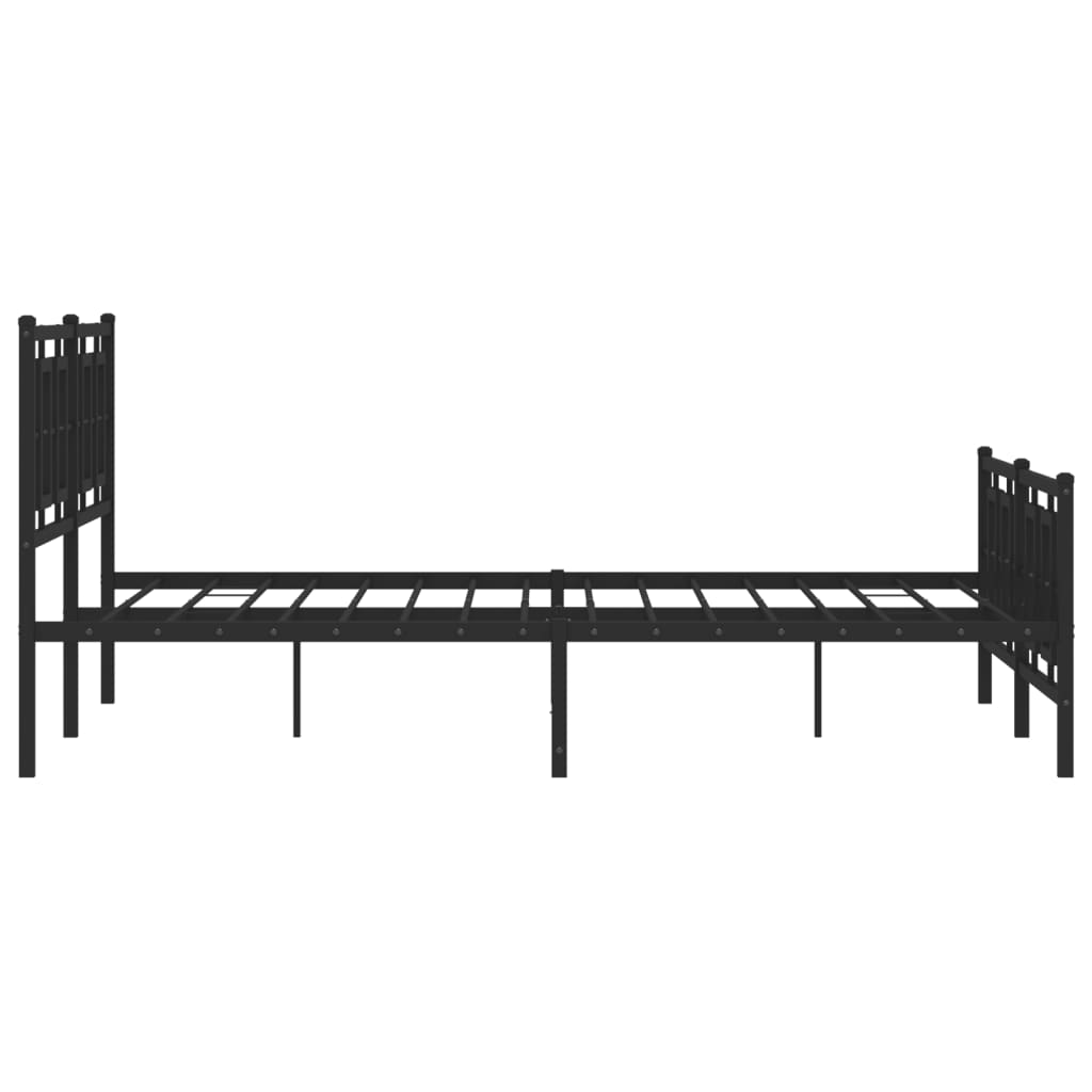 Giroletto con Testiera e Pediera Metallo Nero 150x200 cm | homemem39