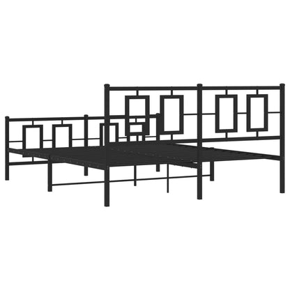 Giroletto con Testiera e Pediera Metallo Nero 150x200 cm | homemem39