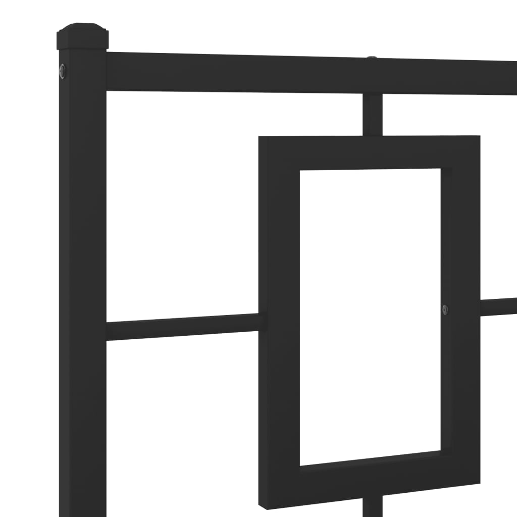Giroletto con Testiera e Pediera Metallo Nero 150x200 cm | homemem39