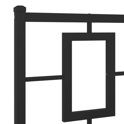 Giroletto con Testiera e Pediera Metallo Nero 150x200 cm | homemem39