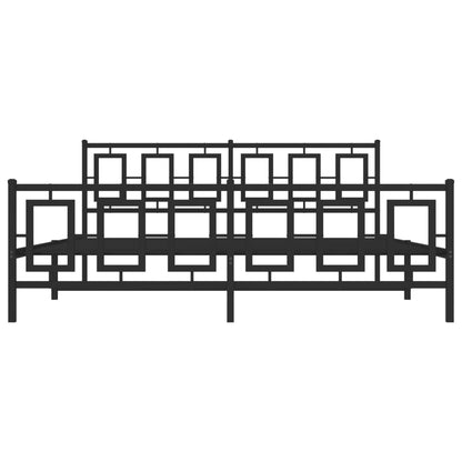 Giroletto con Testiera e Pediera Metallo Nero 183x213 cm - homemem39