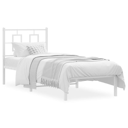 Giroletto senza Materaso con Testiera Metallo Bianco 75x190 cm