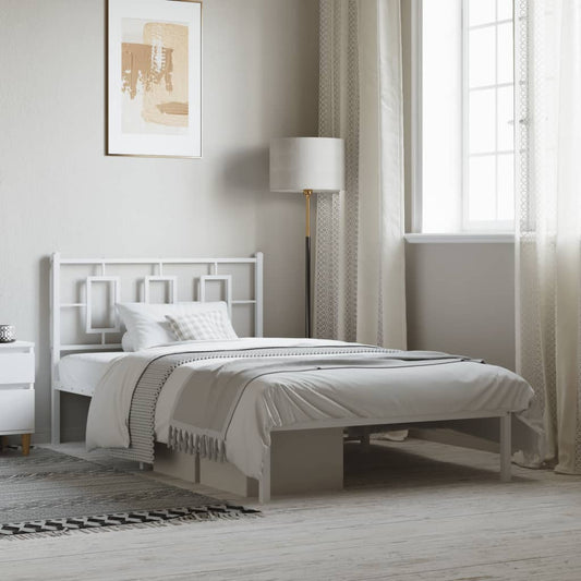 Giroletto con Testiera Metallo Bianco 107x203 cm - homemem39