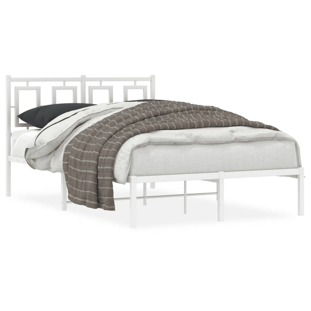 Giroletto con Testiera in Metallo Bianco 120x200 cm | homemem39